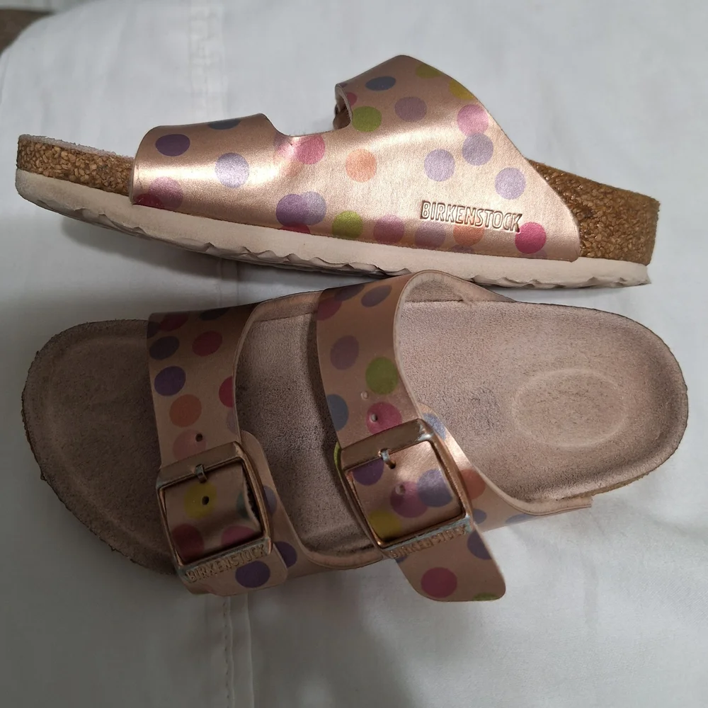 Birkenstock Kids Pink Polka Dot Arizona Sandals
